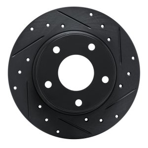 Nissan Sentra Brake Rotor (1) - Rear Right - R1 Concepts - Drilled & Slotted - Black - `20-`25